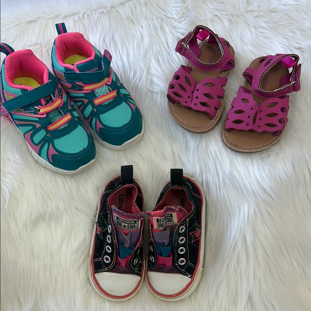 CONVERSE SNEAKERS/GARANIMALS SNEAKERS/CARTERS PINK SANDALS